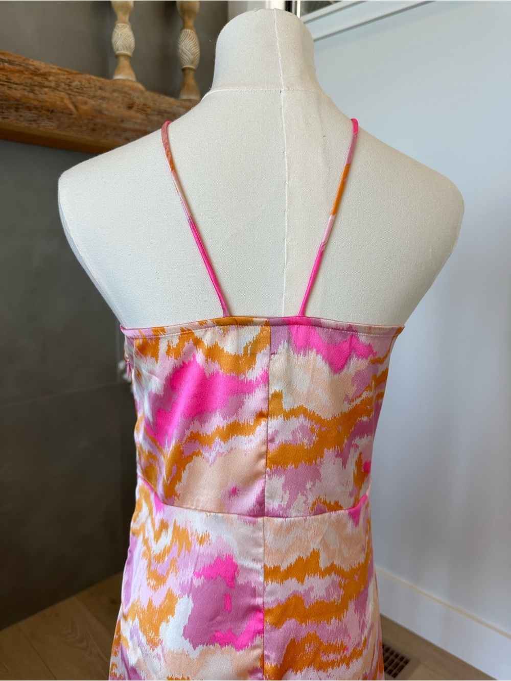 Satin Slip Pink and Orange Dress - Picture 6 of 6